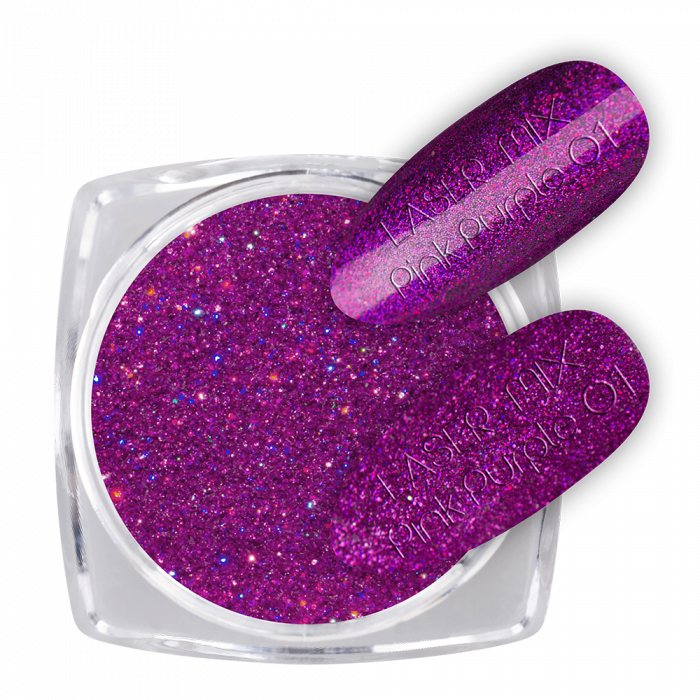 Glitter Laser Mix Pink-Purple 01:Ragyogó csillámporok, bátran használhatod körömlakkos géllak...