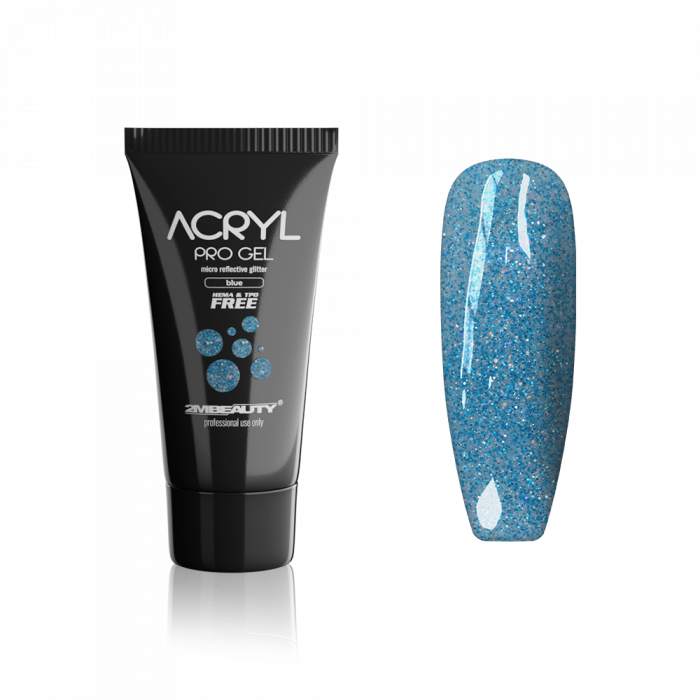 Acryl Pro Gel Micro Reflective Glitter Blue - HEMA & TPO Mentes Akrilzselé:
Fényvisszaverő a...