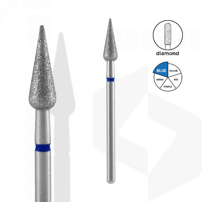 Staleks - Csiszolófej Gyémánt Hegyes Körte 4 mm | 12 mm Kék | Közepes FA100B040-12:
 
 
-...