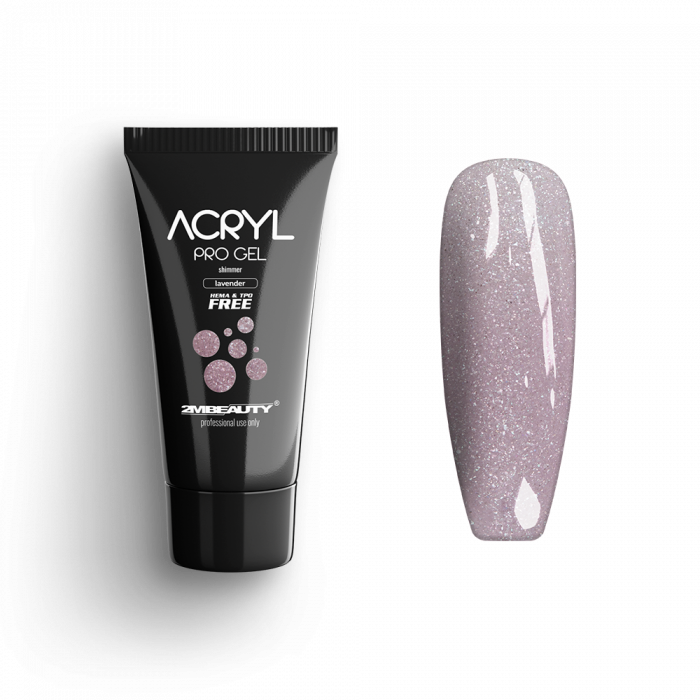 Acryl Pro Gel Shimmer Lavender - HEMA & TPO Mentes Akrilzselé:
 
Shimmer Lavender acrylgel-...