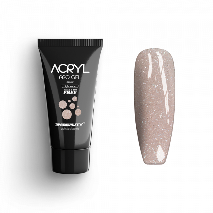 Acryl Pro Gel Shimmer Light Nude - HEMA & TPO Mentes Akrilzselé:
 
Shimmer Light Nude acrylg...