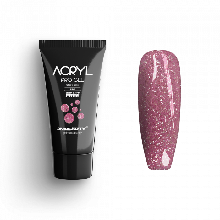 Acryl Pro Gel Flakes 'n Glitter Pink - HEMA & TPO Mentes Akrilzselé:
Csillámokkal és díszí...