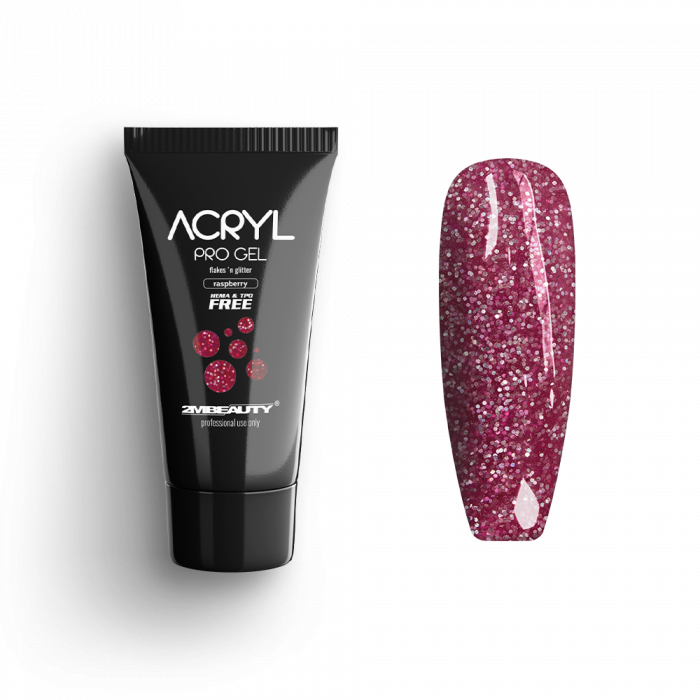 Acryl Pro Gel Flakes 'n Glitter Raspberry - HEMA & TPO Mentes Akrilzselé:
Csillámokkal és d...