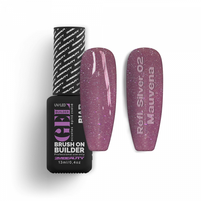 Liquid Polygel BIAB - Reflective Silver 02 - Mauvena - HEMA Mentes Ecsetes Építőzselé:
Barnás-...