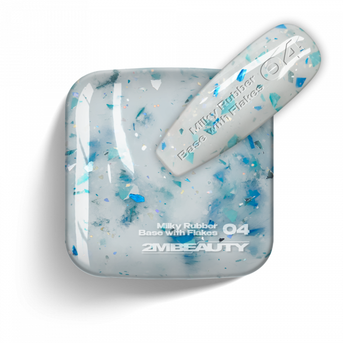 Gel Lack - Milky Rubber Base With Flakes 04 - HEMA Mentes:
Közepes sűrűségű, tejfehér alapoz�...