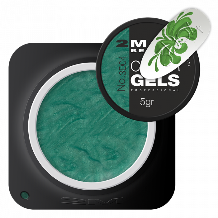 Színes zselé - 3D 004 Green: 3D-s hatású, a köröm felszínéből kiemelkedő motívum kialakí...