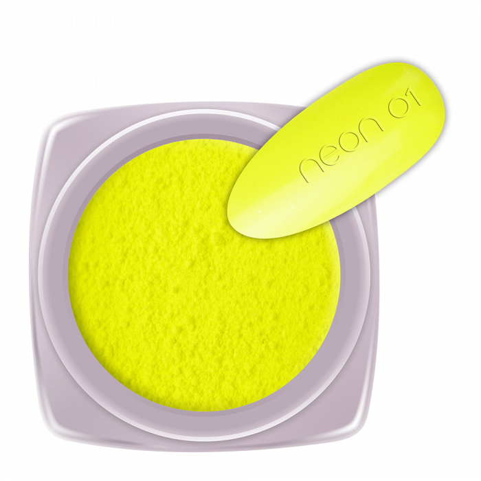 Pigmentpor neon 01:  Élénk színű, sárga, különleges pigment por a változatos körömdíszít...