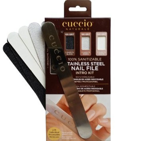 Cuccio fém körömreszelő szett:
(Manicure nail file intro kit) Rozsdamentes acél reszelő, 2 db...