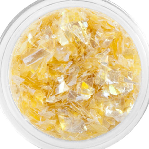 Opal Glitter ÚJ sárga:
Tört jégfólia, amely zselébe és porcelánba egyaránt beépíthető....