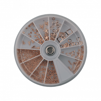 Díszkőtárcsa vegyes fémdísz rose gold