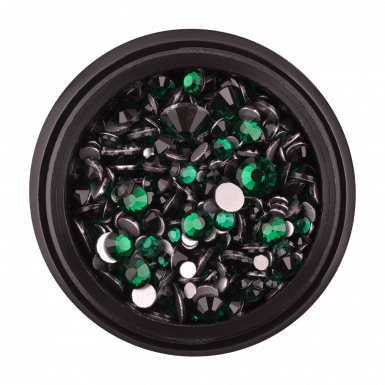 Strasszkő 15 dark green