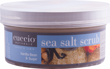 Cuccio Tengeri Sós Bőrradír Vaníliával és Cukorral - Sea Salt Scrub Vanilla Bean & Sugar