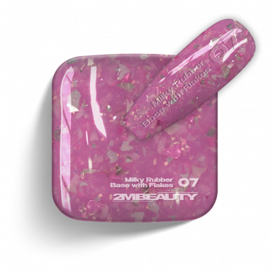 Gel Lack - Milky Rubber Base With Flakes 07 - HEMA & TPO Mentes