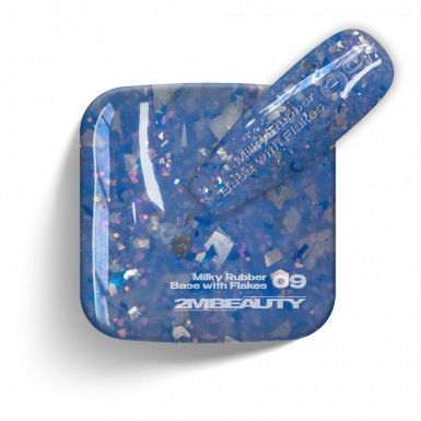 Gel Lack - Milky Rubber Base With Flakes 09 - HEMA & TPO Mentes