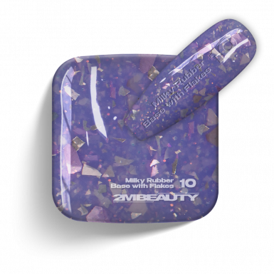 Gel Lack - Milky Rubber Base With Flakes 10 - HEMA & TPO Mentes