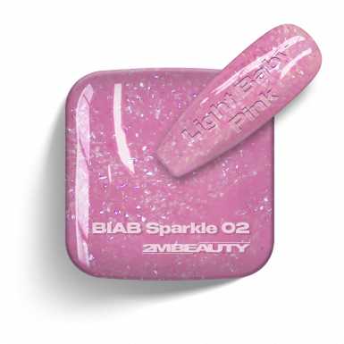 BIAB - Sparkle 02 - Light Baby Pink - HEMA Mentes Ecsetes Építőzselé