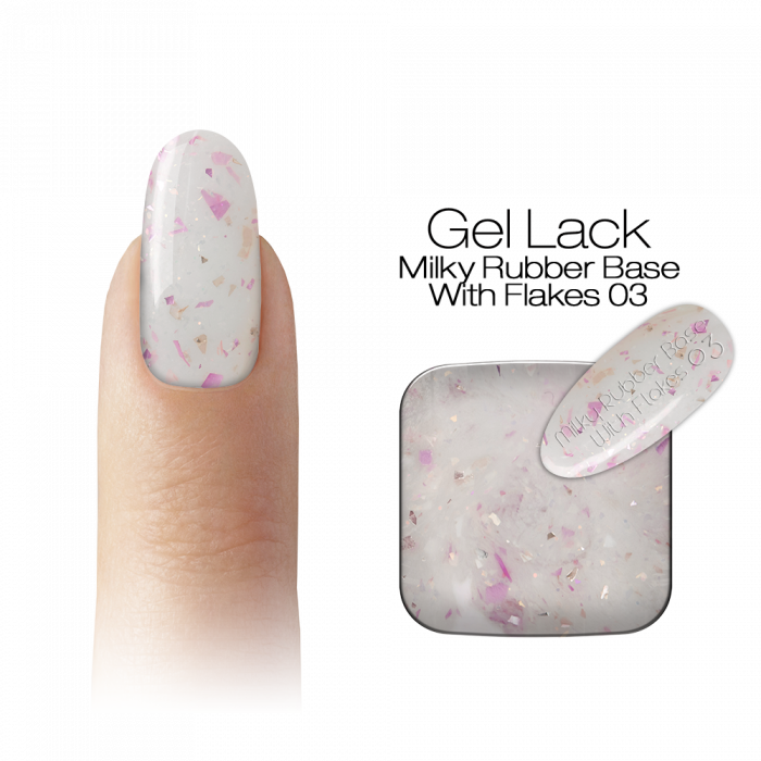 Gel Lack - Milky Rubber Base With Flakes 03