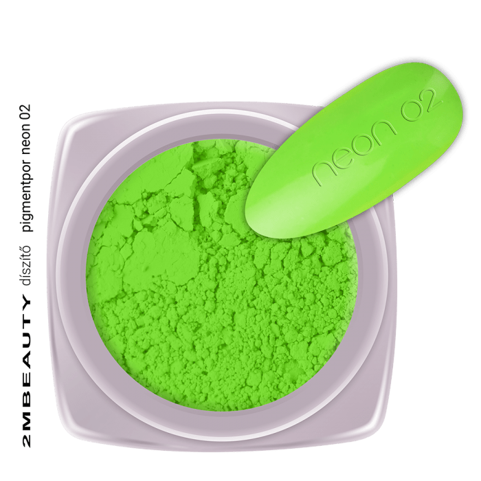 Pigmentpor neon 02:  Élénk színű, zöld, különleges pigment por a változatos körömdíszít...