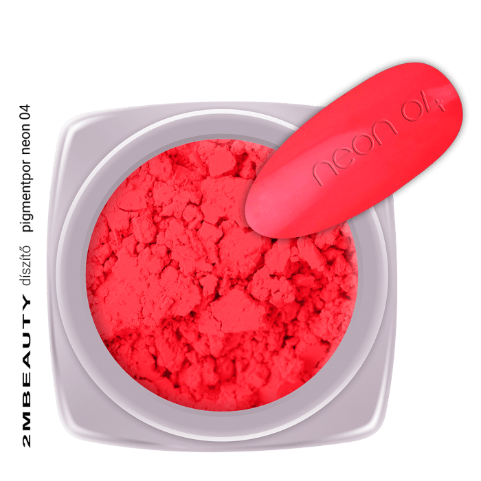 Pigmentpor neon 04 Pigmentpor neon 04: Élénk színű, piros, különleges pigment por a változatos körömdíszít...