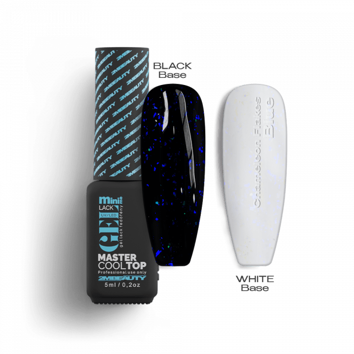 Gel Lack Fedő - Master Cool Chameleon Flakes Top Blue:
Vizes hatású szuperfény, amely különle...