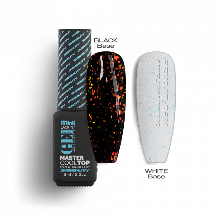 Gel Lack Fedő - Master Cool Chameleon Flakes Top Red-Bronze Gel Lack Fedő - Master Cool Chameleon Flakes Top Red-Bronze:
Vizes hatású szuperfény, amely kü...