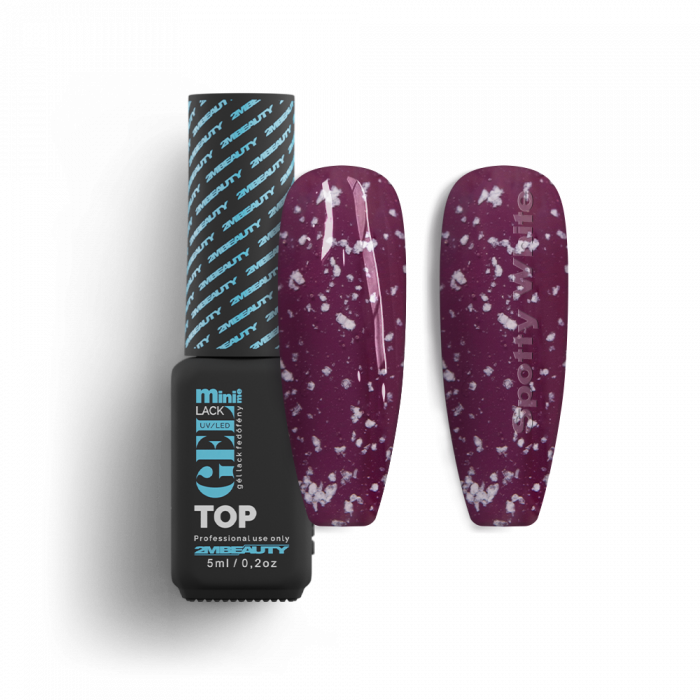 Gel Lack Fedő - Spotty White Top Coat Gel Lack Fedő - Spotty White Top Coat:
Apró fehér fólia darabkákkal kevert átlátszó fedőf...