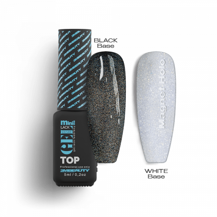 Gel Lack Fedő - Magnet Holo Top Coat:
Közepes sűrűségű, fixálásmentes, MÁGNESEZHETŐ fedő...