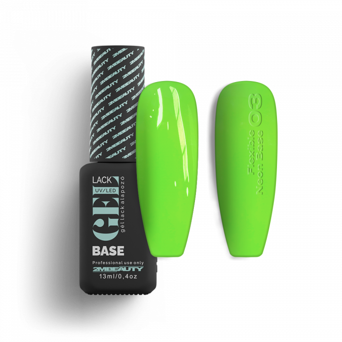 Gel Lack - Flexible Neon Base 03:  
Legújabb gél lakk alapunk tulajdonságait már a nevéből ...