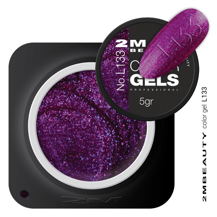 Színes zselé - Led Color L133: Lilás-pink, apró csillámos színes zselé, kékes csillogással....