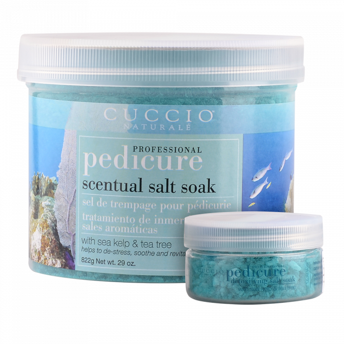 Cuccio áztató tengeri só teafaolajjal (Pedicure scentual salt soak sea kelp and tea tree): A teng...