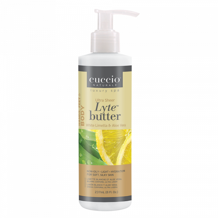 Cuccio Ultrakönnyű Testvaj Zöldcitrommal és Aloe Verával - Lyte Butter Ultra Sheer White Limetta & Aloe Vera Cuccio ultrakönnyű testvaj zöldcitrommal és aloe verával (Butter lyte white limetta and aloe ve...