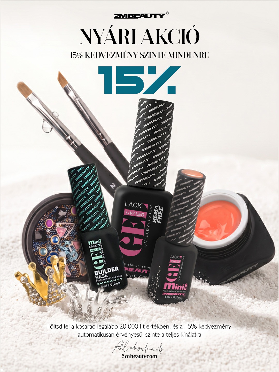 15% kedvezmény szinte minden 2MBEAUTY termékre 20 000 Ft feletti rendelésnél