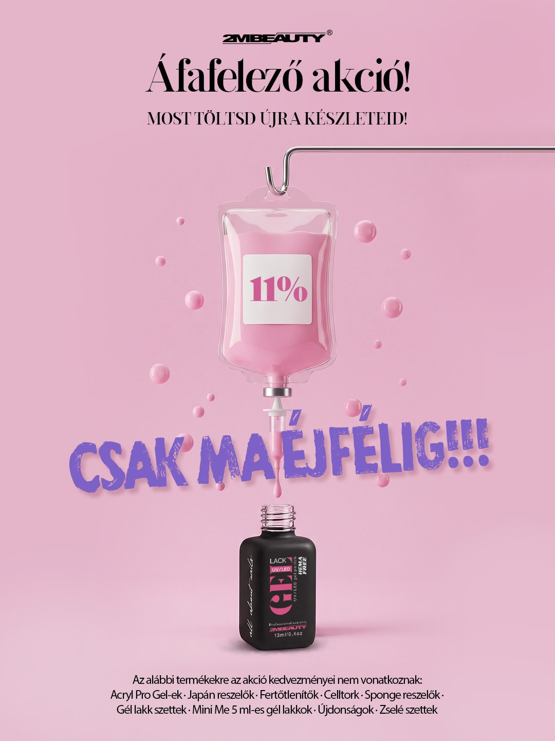 2MBEAUTY Áfafelező akció – 11% kedvezmény, csak ma éjfélig