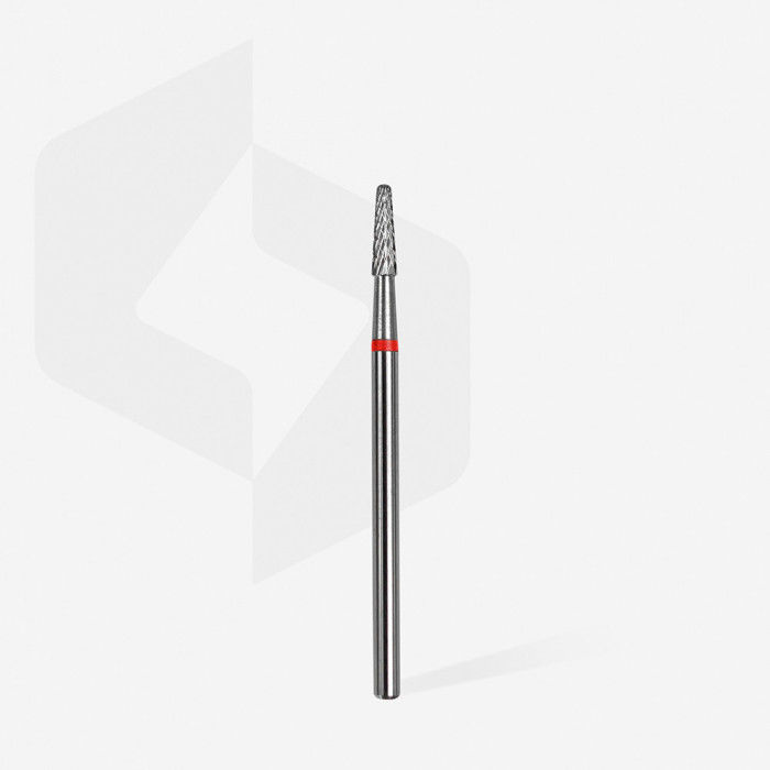 Staleks - Karbid Csiszolófej Keskeny Lekerekített Kúp 2,3 mm | 8 mm Piros | Finom | FT71R023-8 (2)