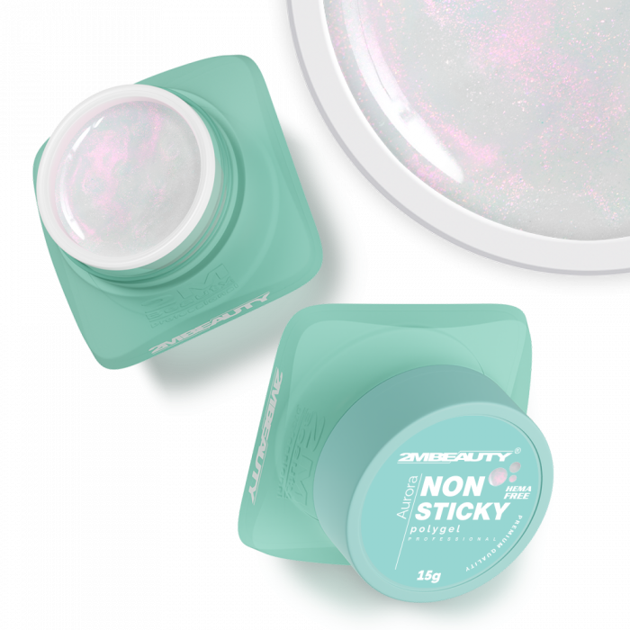 Non Sticky Polygel - Aurora - HEMA Mentes Építőzselé (15g) (2)
