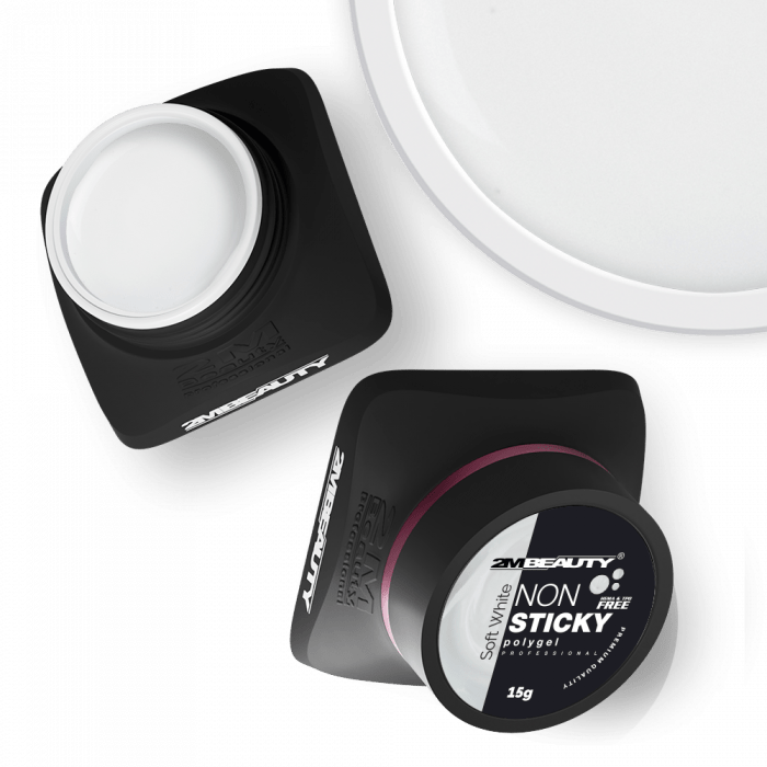 Non Sticky Polygel - Soft White - HEMA Mentes Építőzselé (15g) (2)
