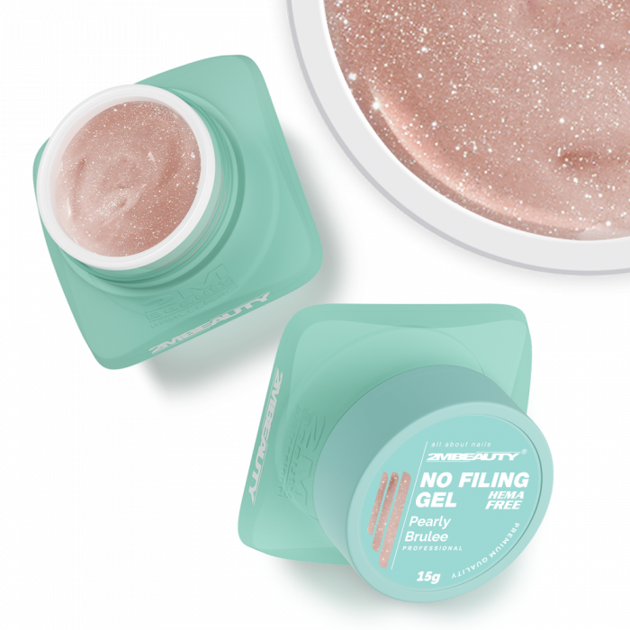 No Filing - Pearly Brulee - HEMA Mentes Reszelésmentes Építőzselé (15g) (3)