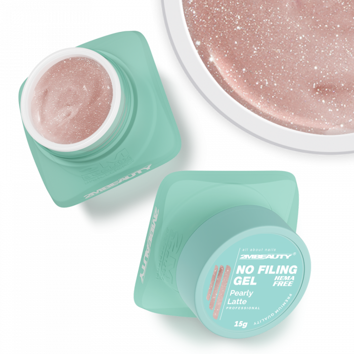 No Filing - Pearly Latte - HEMA Mentes Reszelésmentes Építőzselé (15g) (2)