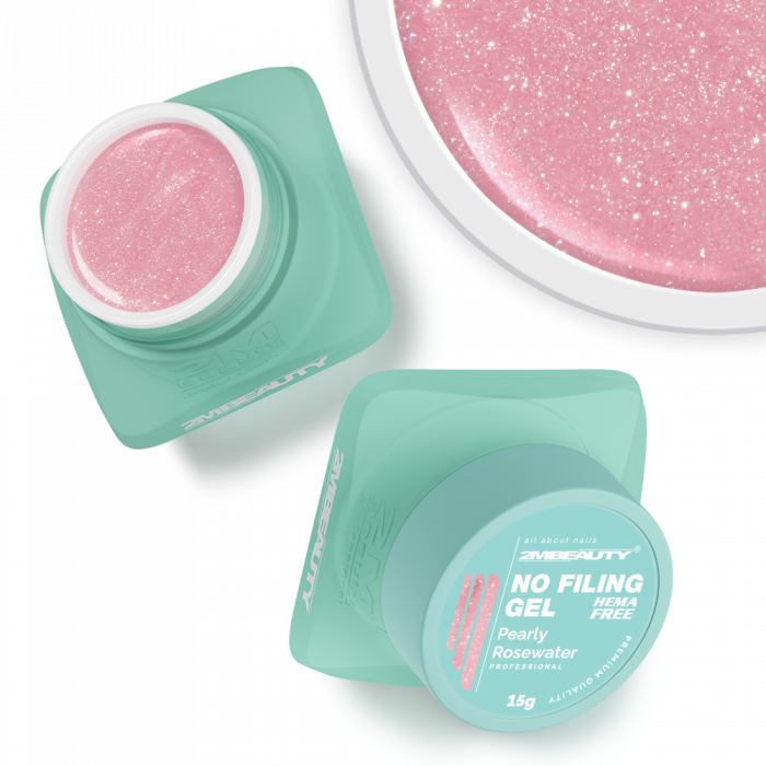 No Filing - Pearly Rosewater - HEMA Mentes Reszelésmentes Építőzselé (15g) (2)
