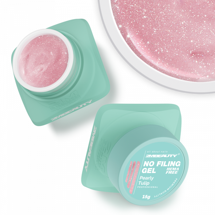 No Filing - Pearly Tulip - HEMA Mentes Reszelésmentes Építőzselé (15g) (2)