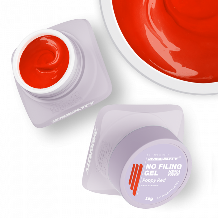 No Filing - Poppy Red - HEMA Mentes Reszelésmentes Építőzselé (15g) (3)