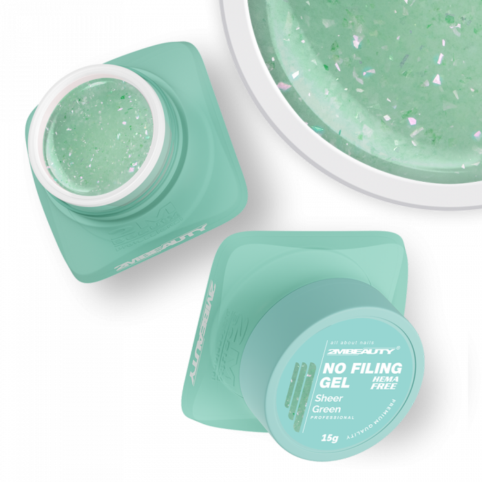 No Filing - Sheer Green - HEMA Mentes Reszelésmentes Építőzselé (15g) (2)