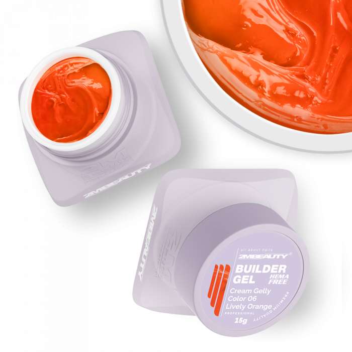 Cream Gelly Color 06 Lively Orange - HEMA Mentes Építőzselé (30g) (2)