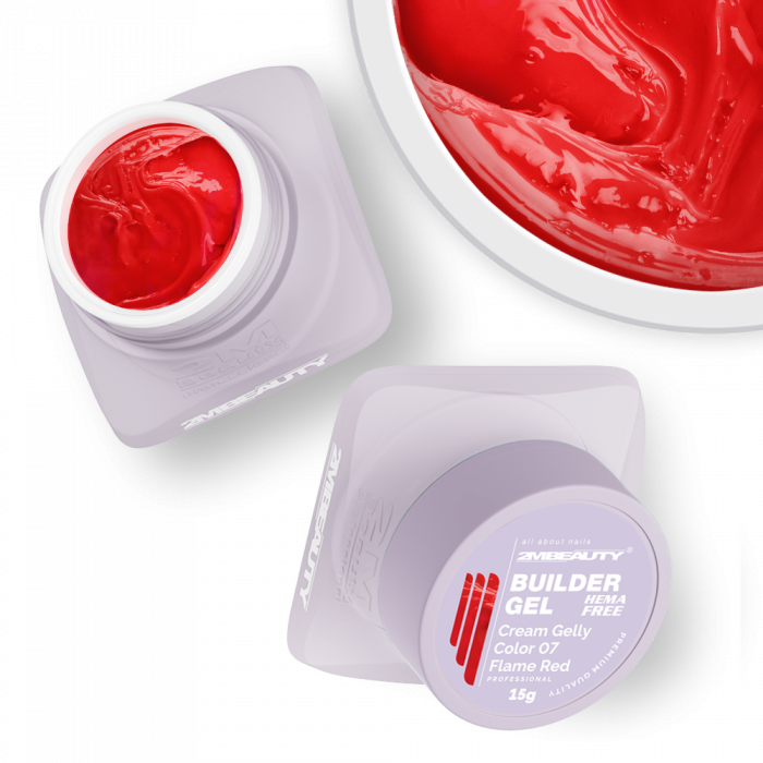 Cream Gelly Color 07 Flame Red - HEMA Mentes Építőzselé (30g) (2)