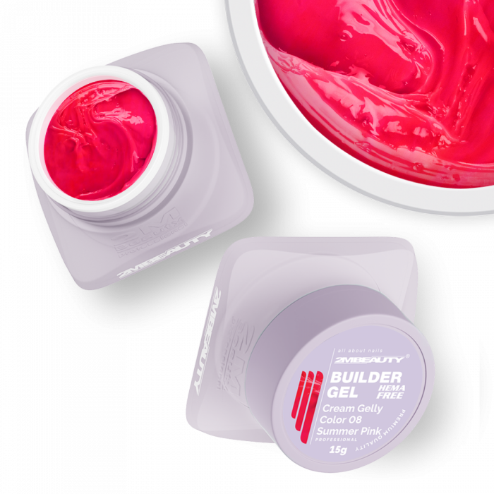 Cream Gelly Color 08 Summer Pink - HEMA Mentes Építőzselé (30g) (2)