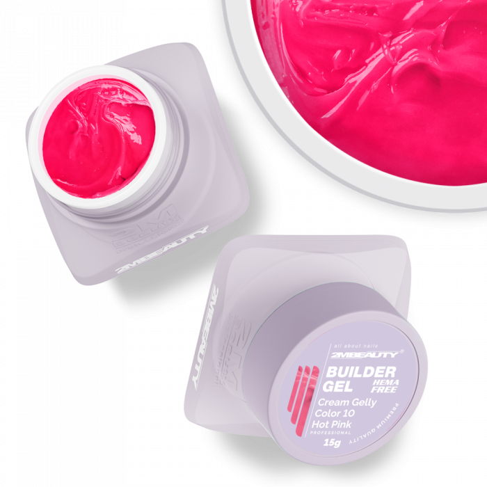 Cream Gelly Color 10 Hot Pink - HEMA Mentes Építőzselé (30g) (2)