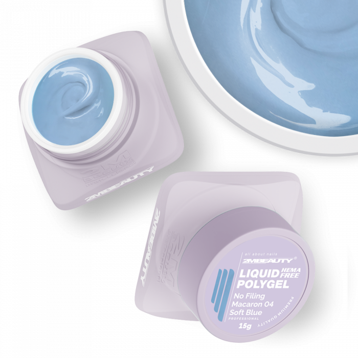 Liquid Polygel No Filing - Macaron - 04 Soft Blue - HEMA Mentes Reszelésmentes Építőzselé (50g) (2)