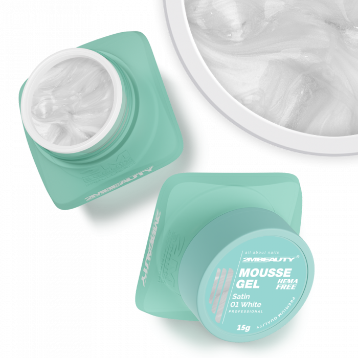Mousse - Satin - 01 White - HEMA Mentes Építőzselé (30g) (2)