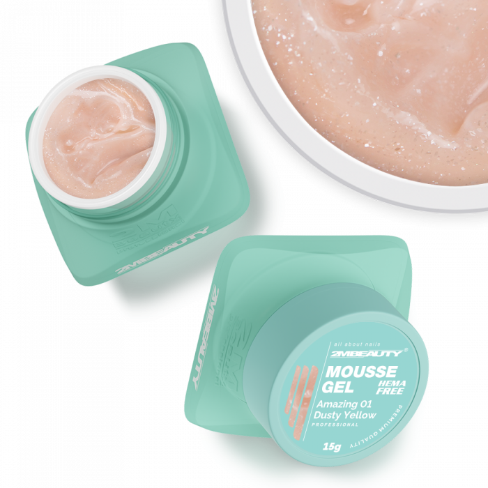 Mousse - Amazing - 01 Dusty Yellow - HEMA Mentes Építőzselé (15g) (2)