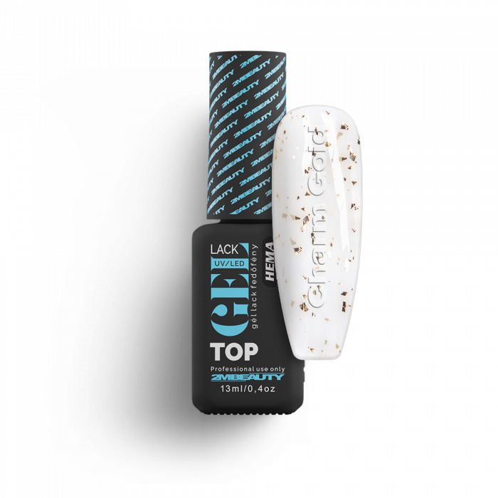 Gel Lack Fedő - Top Coat Charm Gold - HEMA Mentes (5ml - mini me) (2)
